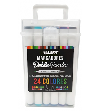 MARCADOR TALBOT DOBLE PUNTA X 24 UNIDADES