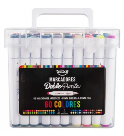 MARCADOR TALBOT DOBLE PUNTA X 60 UNIDADES