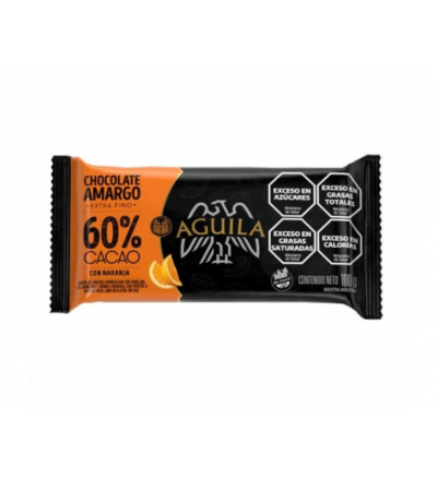 CHOCOLATE AGUILA 60% CACAO NARANJA AMARGO 100 GR