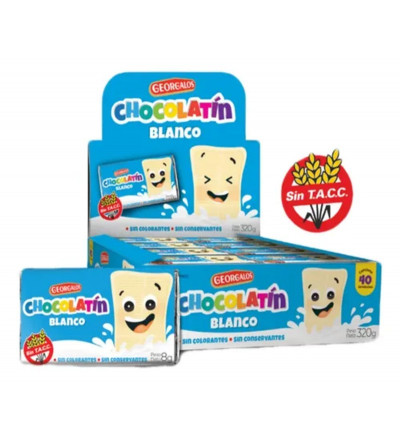 CHOCOLATE GEORGALO BLANCO X 40 UNIDADES