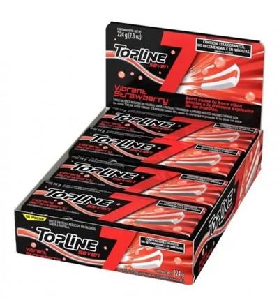 CHICLE TOP LINE SEVEN STRAWBERRY X 16 UNIDADES