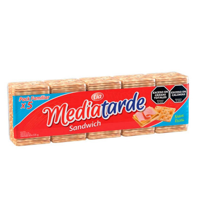 GALLETA MEDIA TARDE SANDWICH X 5 UNIDADES